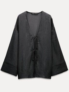 NWT ZARA Textured Kimono Shirt